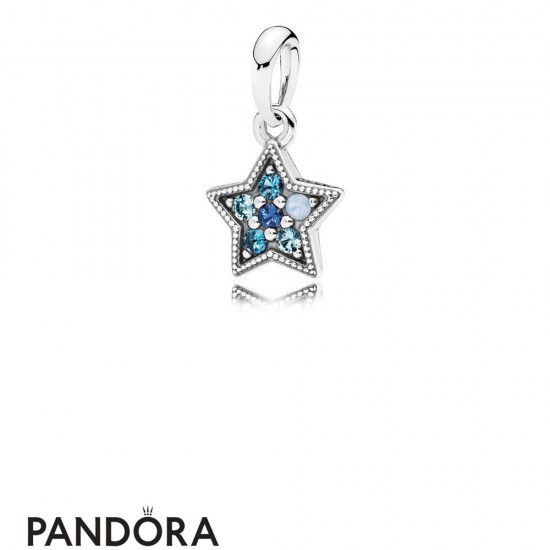 Pandora Winter Collection Bright Star Necklace Pendant Multi Colored Crystals Jewelry