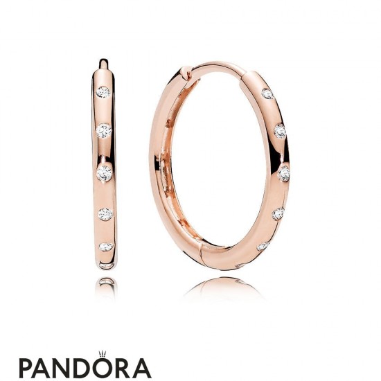 Women's Pandora Droplets Hoop Earrings Pandora Rose Jewelry