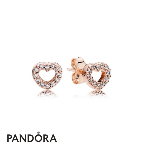Pandora Earrings Captured Hearts Stud Earrings Pandora Rose Jewelry