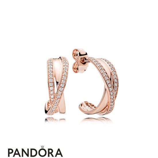 Women's Pandora Entwined Hoop Earrings Pandora Rose Jewelry