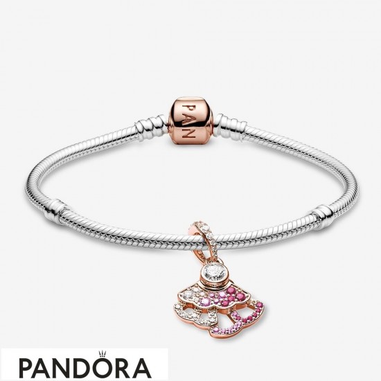 Women's Pandora Pink Fan Bracelet Set Jewelry
