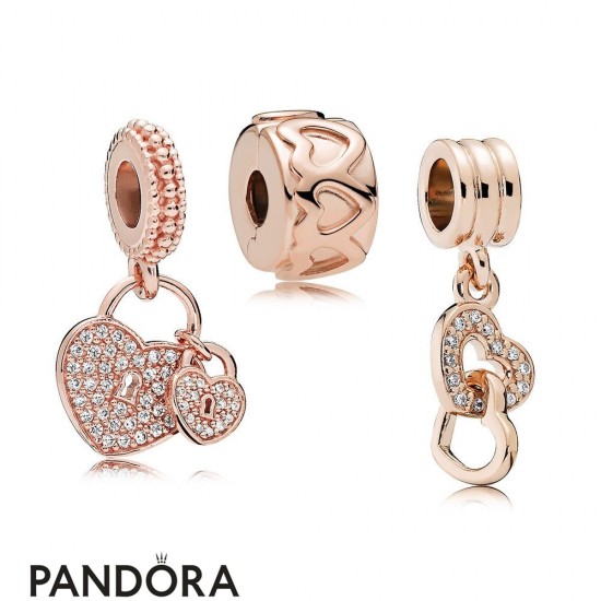 Pandora Rose Hanging Hearts Charm Pack Jewelry