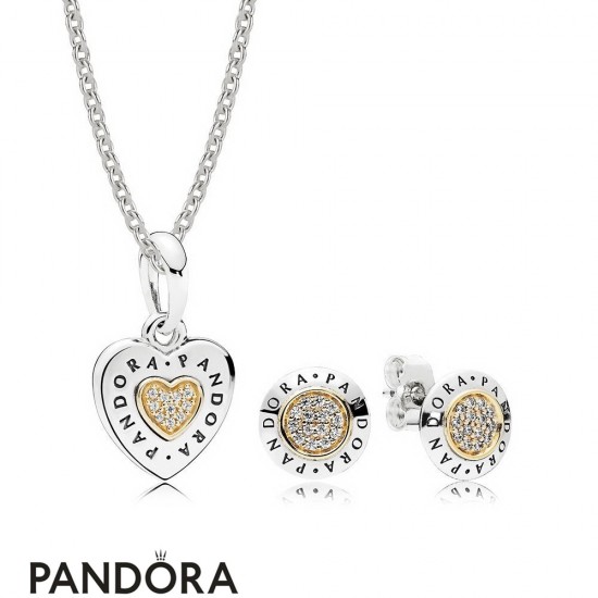 Pandora Signature Necklace And Earring Set Jewelry