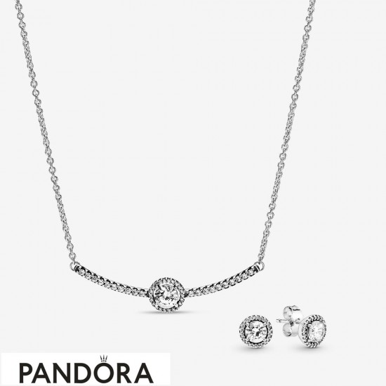 Women's Pandora Timeless Elegance Necklace & Earrings Set Jewelry