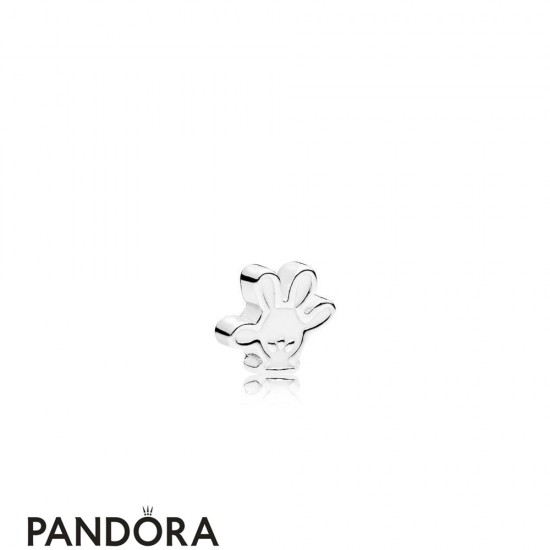 Pandora Lockets Disney Mickey Glove Petite Charm White Enamel Jewelry