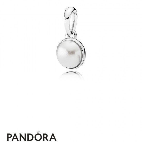 Pandora Pendants Luminous Droplet Pendant White Crystal Pearl Jewelry
