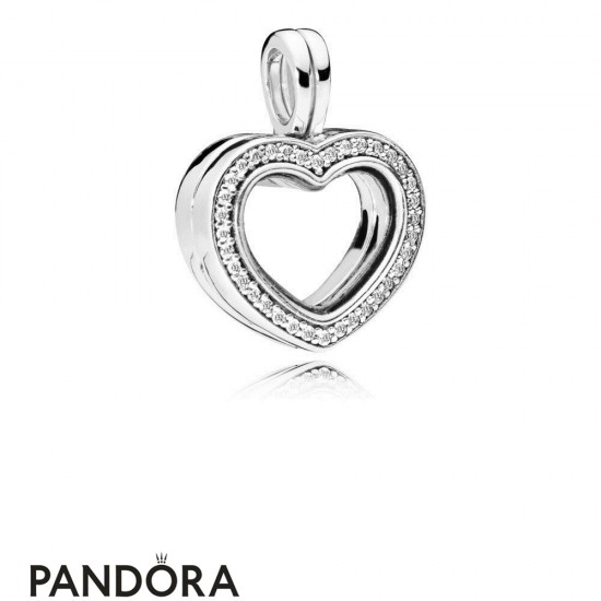 Women's Pandora Sparkling Pandora Floating Heart Locket Charm Jewelry