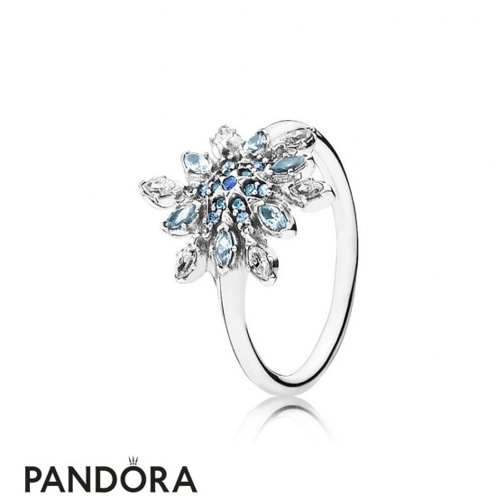 Pandora Rings Crystalized Snowflake Ring Blue Crystals Jewelry