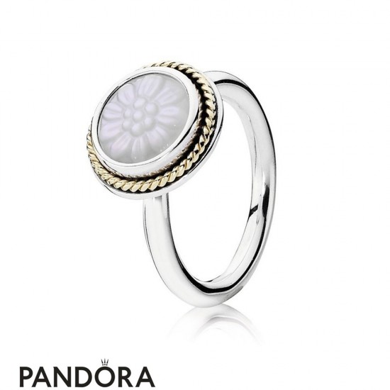 Pandora Rings Daisy Signet Ring Mother Of Pearl Jewelry