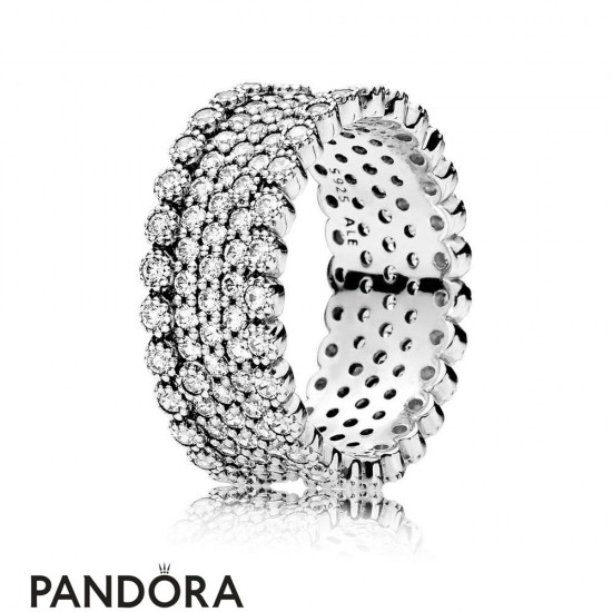 Pandora Rings Lavish Sparkle 925 Silver Circle Ring Jewelry