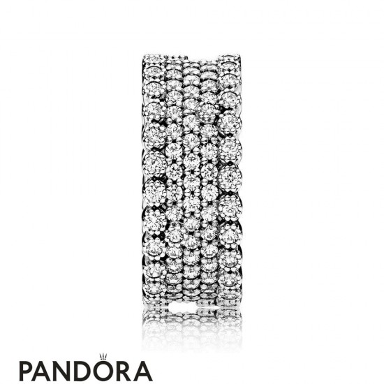 Pandora Rings Lavish Sparkle 925 Silver Circle Ring Jewelry